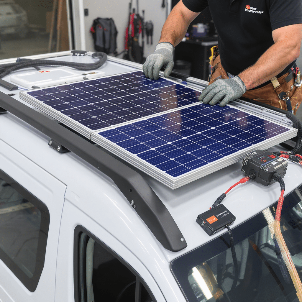 découvrez notre solution solaire compacte, idéale pour équiper votre micro-van. profitez d'une autonomie énergétique optimale tout en voyageant, grâce à notre système facile à installer et performant. transformez vos aventures en plein air avec une énergie renouvelable adaptée à vos besoins.